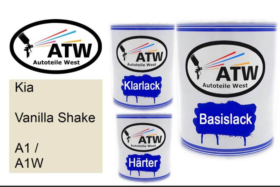 Kia, Vanilla Shake, A1 / A1W: 1L Lackdose + 1L Klarlack + 500ml Härter - Set, von ATW Autoteile West.